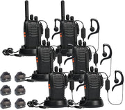 PMR446 Walkie Talkies 6 Pack Long Range 16 Channel VOX Rechargeable