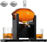 Football Whiskey Decanter Set 1400ml with Stand & 2 Glasses – Sport Lover Gift
