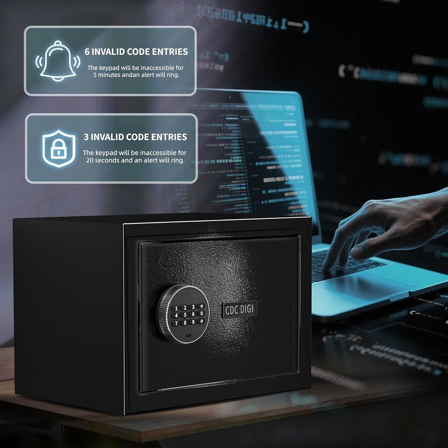 21L Digital Safe Box Electronic Keypad Security Cash Jewelry Safe