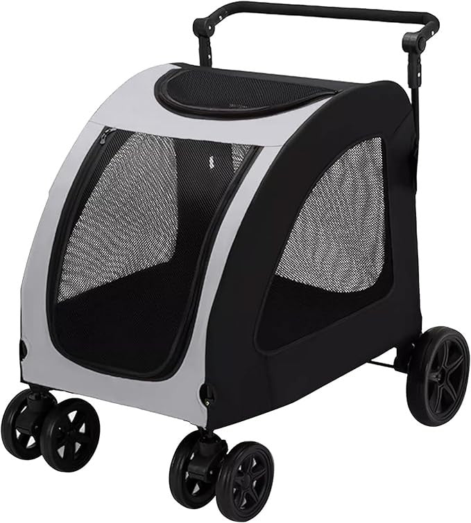 Heavy Duty Dog Stroller 4 Wheel Pet Pram Large Dogs 80kg Travel Pushchair