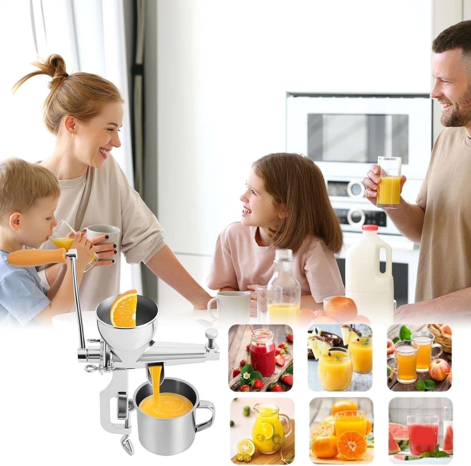 Manual Masticating Juicer Stainless Steel Leafy Greens Wheatgrass