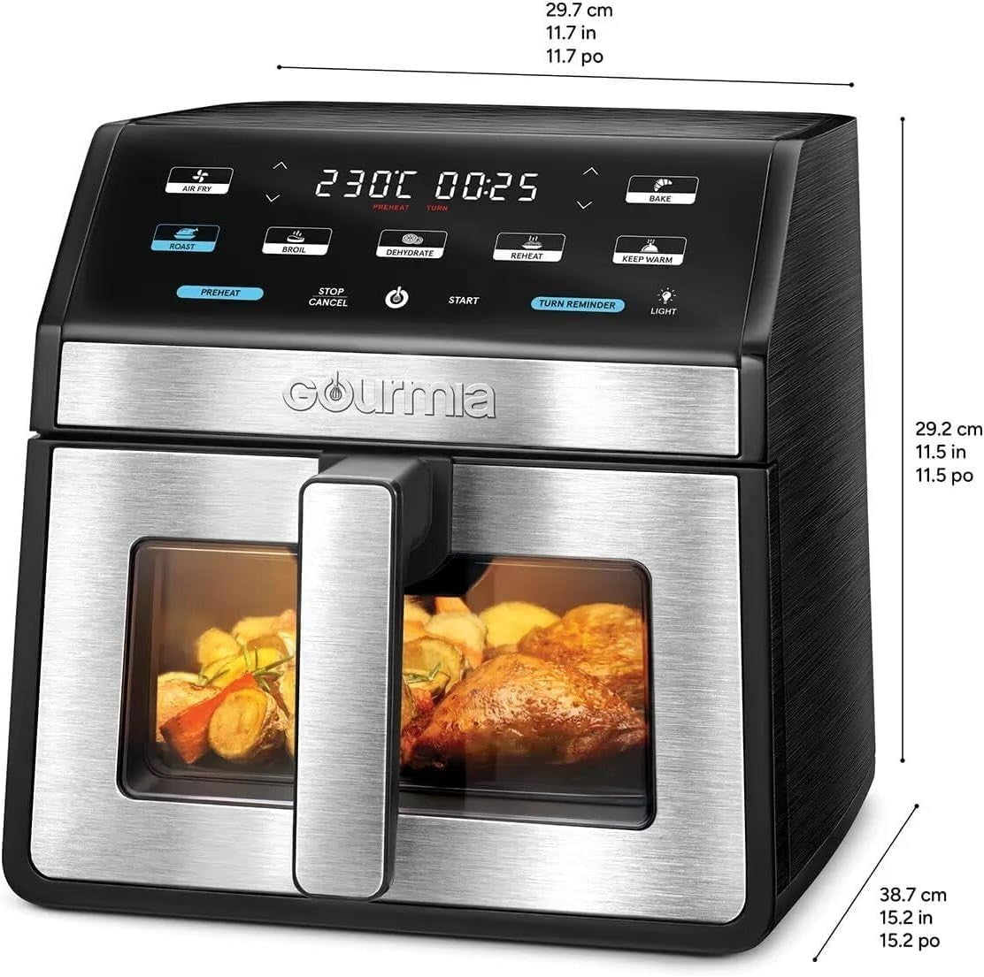 Large Air Fryer 7.6L | Window & Light Digital Display | 7 Presets Fast Cooking
