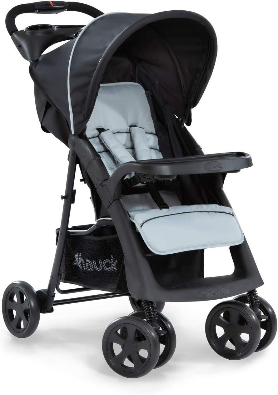Lightweight Pushchair Compact Fold Reclining Seat Snack Tray 0-22kg Caviar