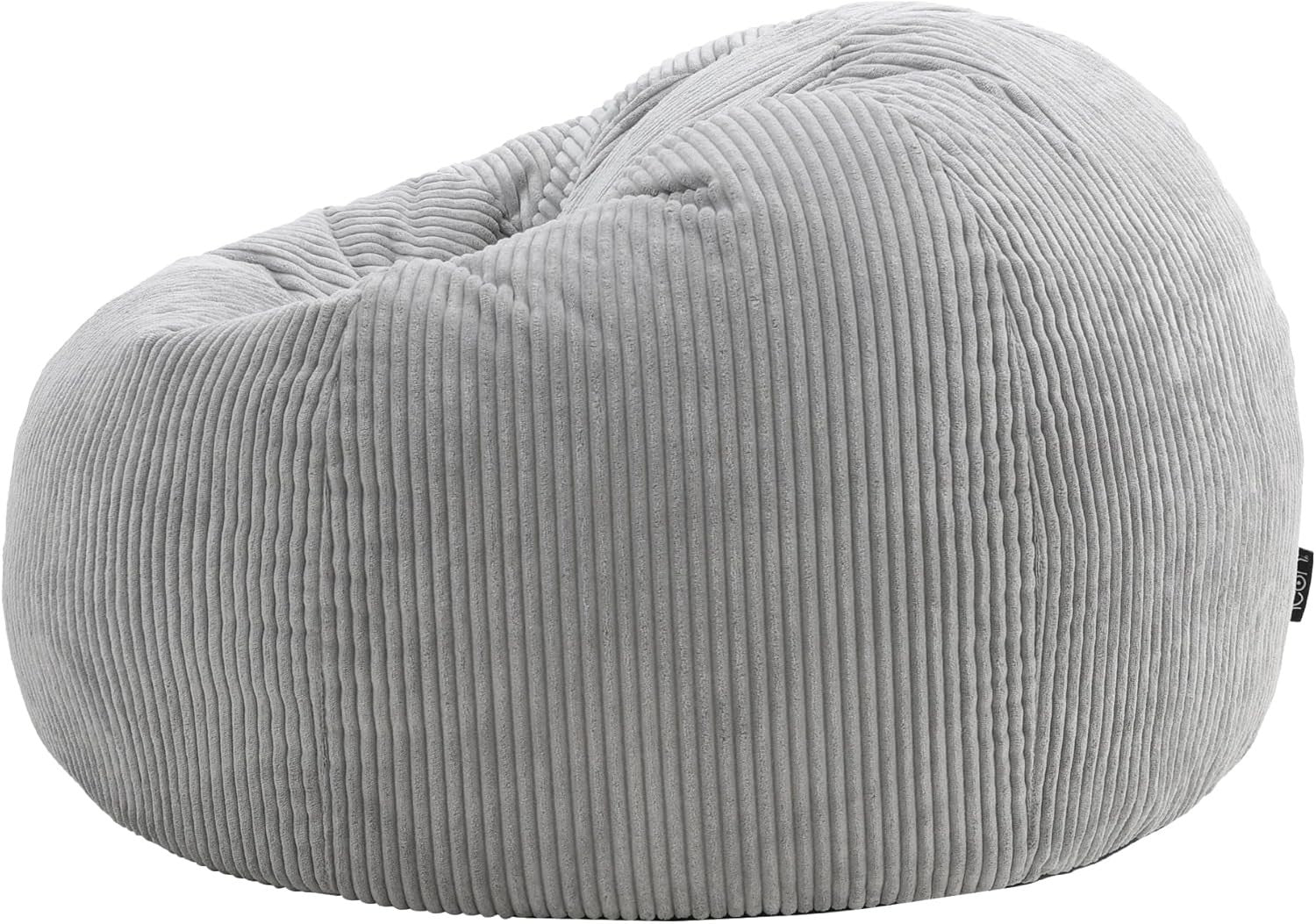 2x Grey Cord Bean Bag Chairs | Large Lounge Seating for Adults & Teens