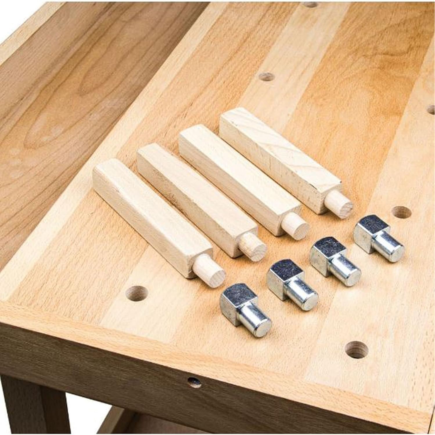 Heavy Duty Woodworking Bench Beech Worktable w/ Clamps Drawer Tool Well 152cm