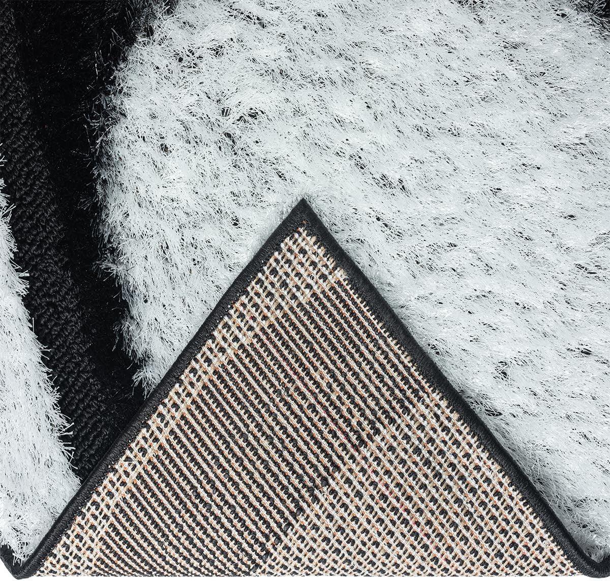 Large Black White Area Rug 160x230cm Soft Shaggy Non Shed Living Room Carpet