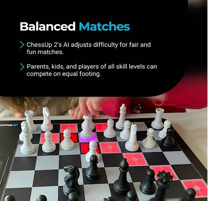 Smart Electronic Chess Board with AI, WiFi, Lessons & Light-Up Pieces