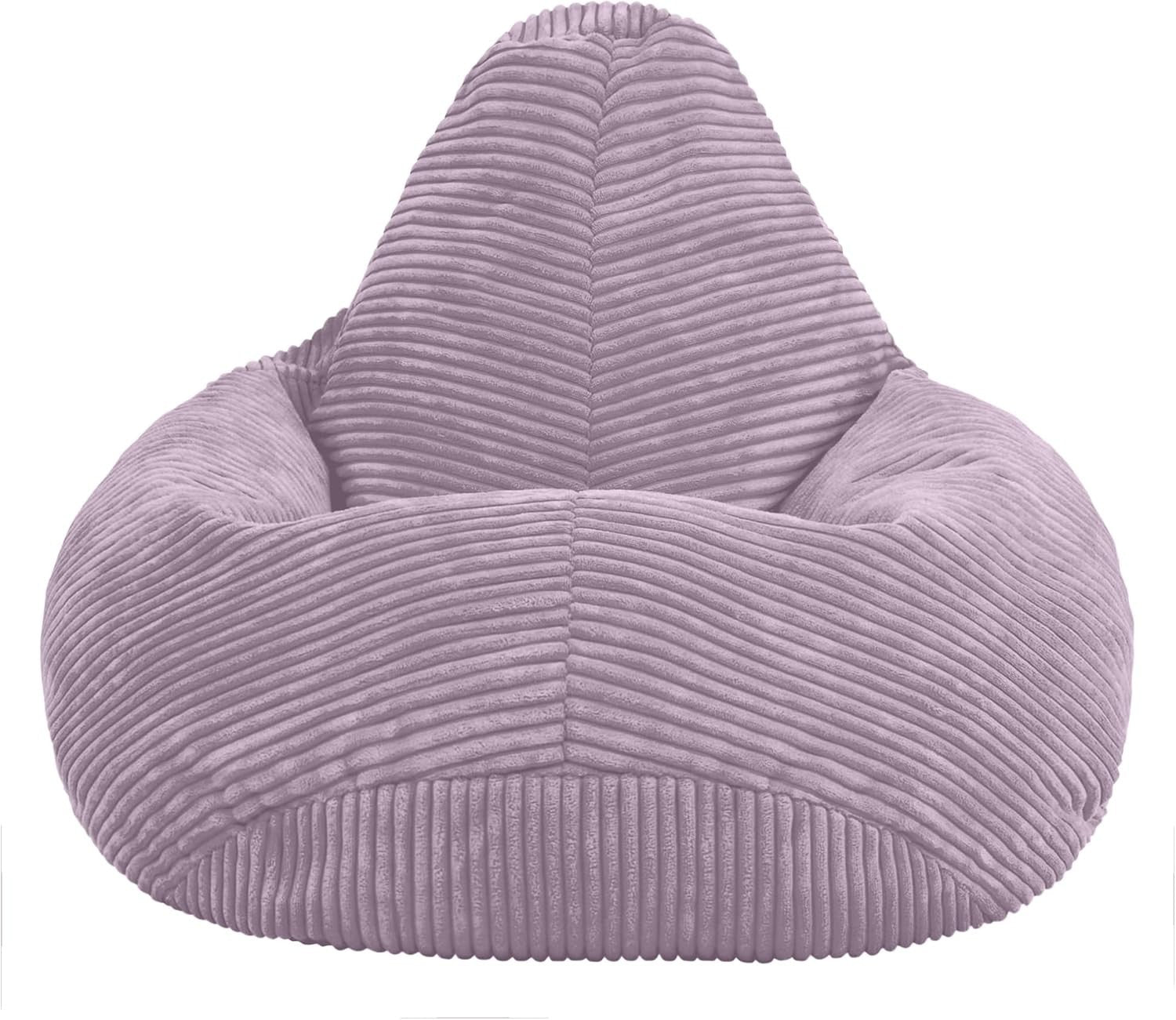Lavender Kids Bean Bag Chair Soft Cord Recliner Seat for Bedroom Lounge Playroom