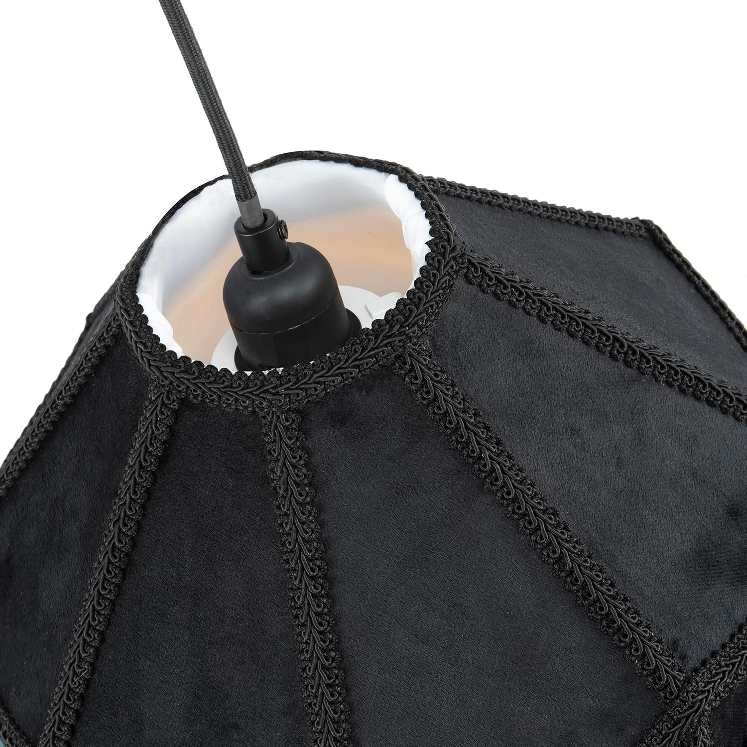 Victorian Empire Velvet Lampshade Black Tassel Pendant Table Floor Shade