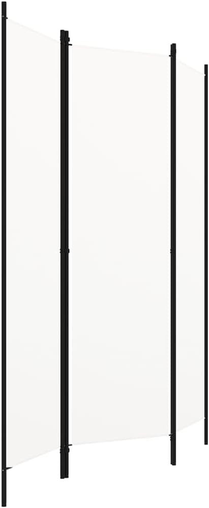 White 3 Panel Room Divider 180cm Folding Privacy Screen – Fabric Partition Wall