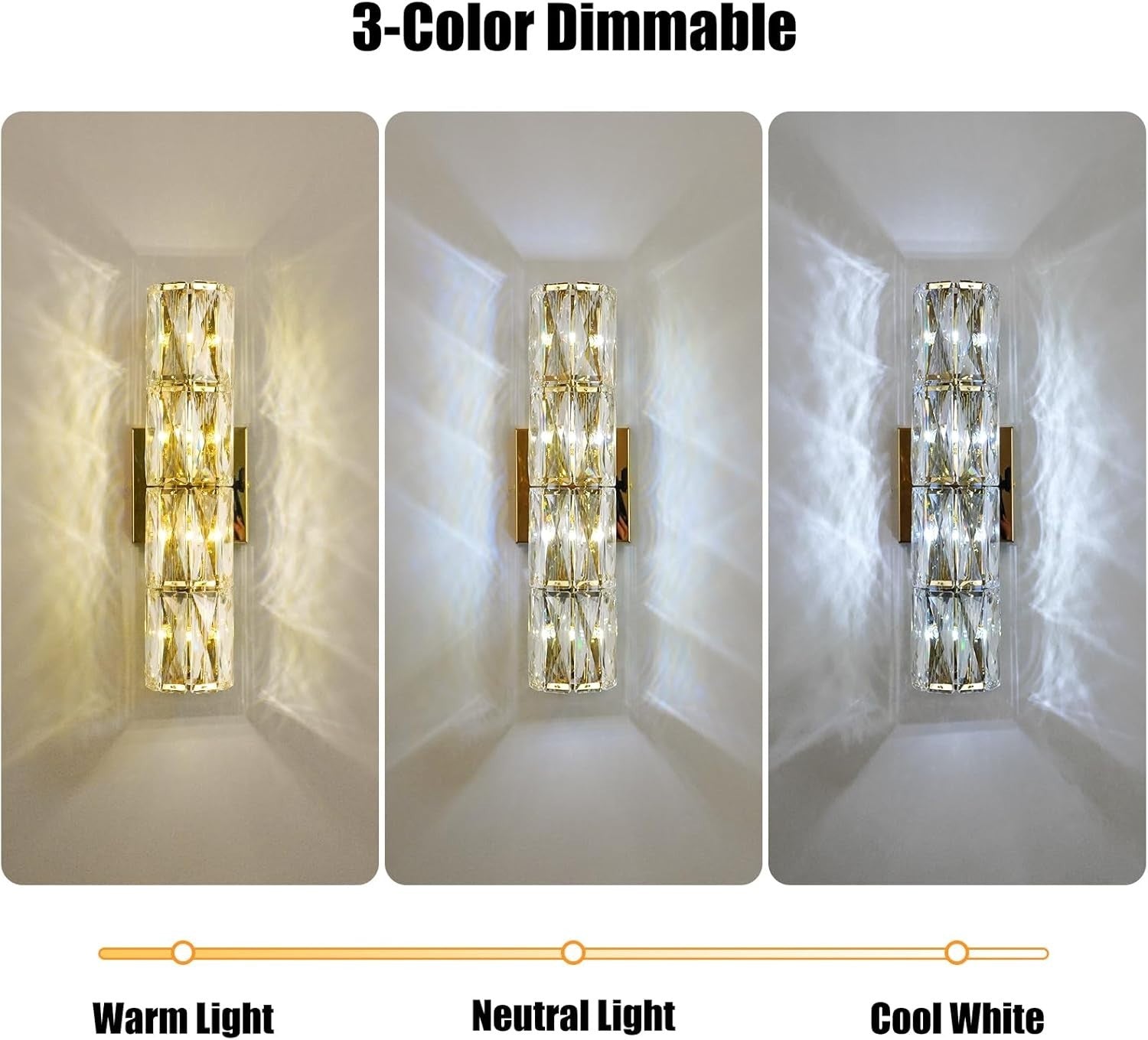 Crystal LED Wall Light Gold Sconce G4 Modern Lamp Warm White Hallway Decor