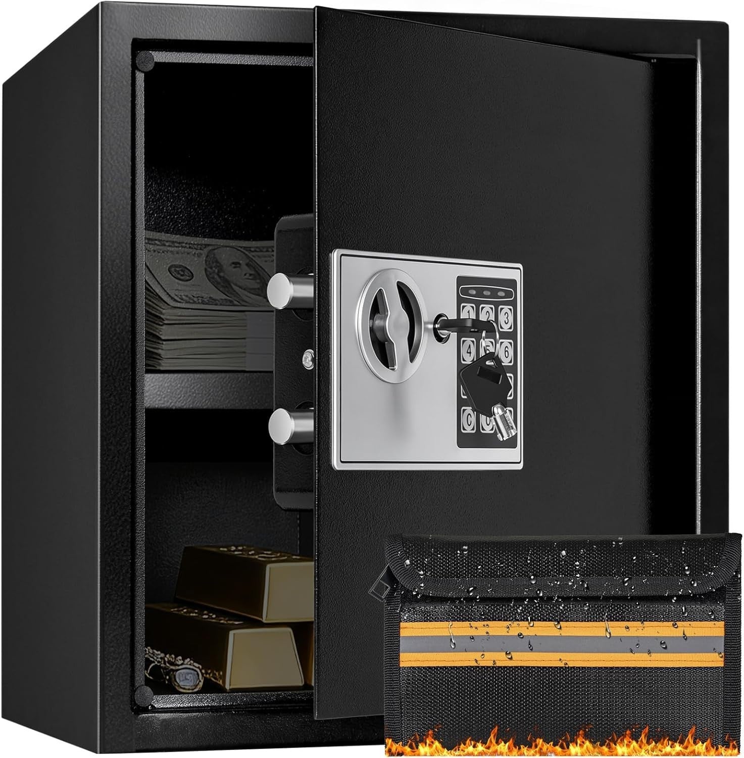 41L Digital Safe Box Fireproof Money Bag Cash Jewelry Security Safe