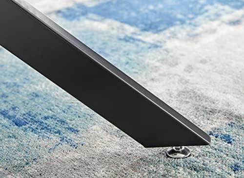 Round Glass Dining Table 120cm Matte Black Tempered Glass Modern