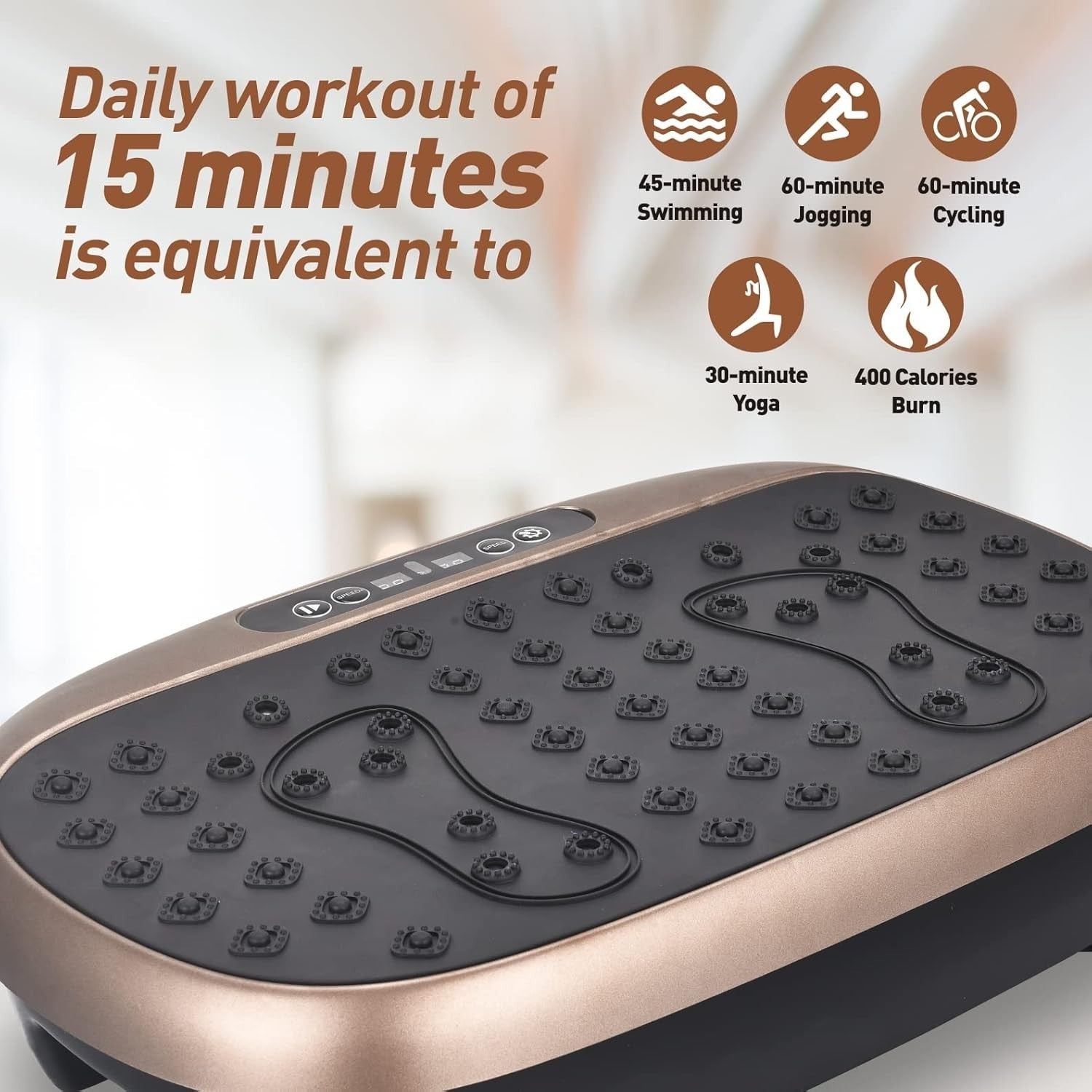 Vibration Plate Exercise Machine Full Body Platform Weight Loss 300lb