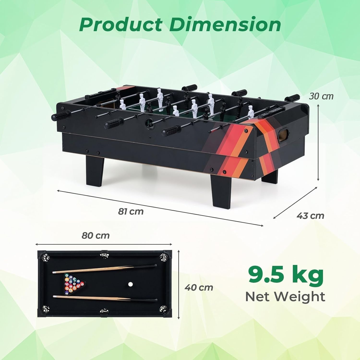 4 in 1 Combo Game Table Foosball Air Hockey Pool Ping Pong Play