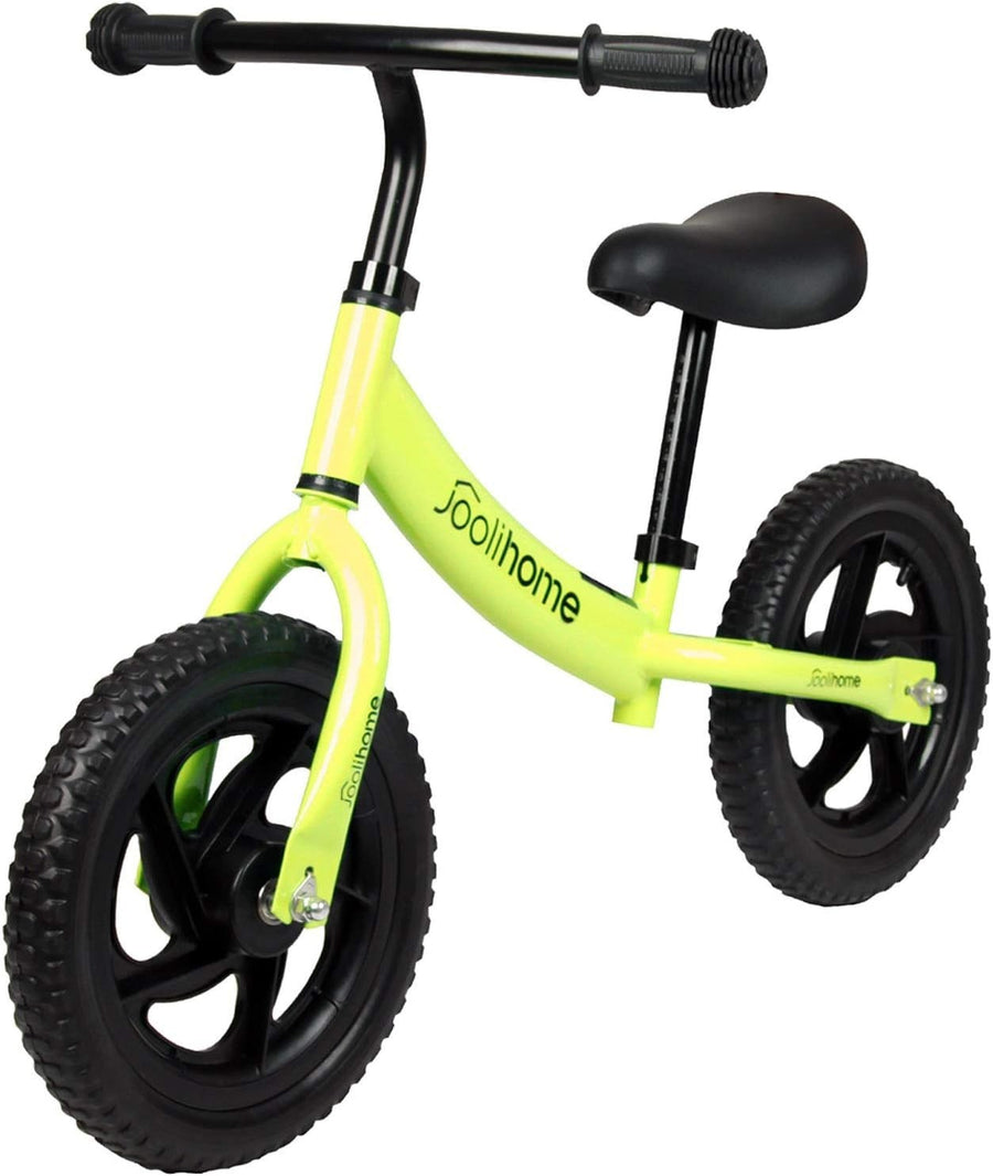 12" Kids Balance Bike Adjustable Seat No Pedal Training Bicycle Green