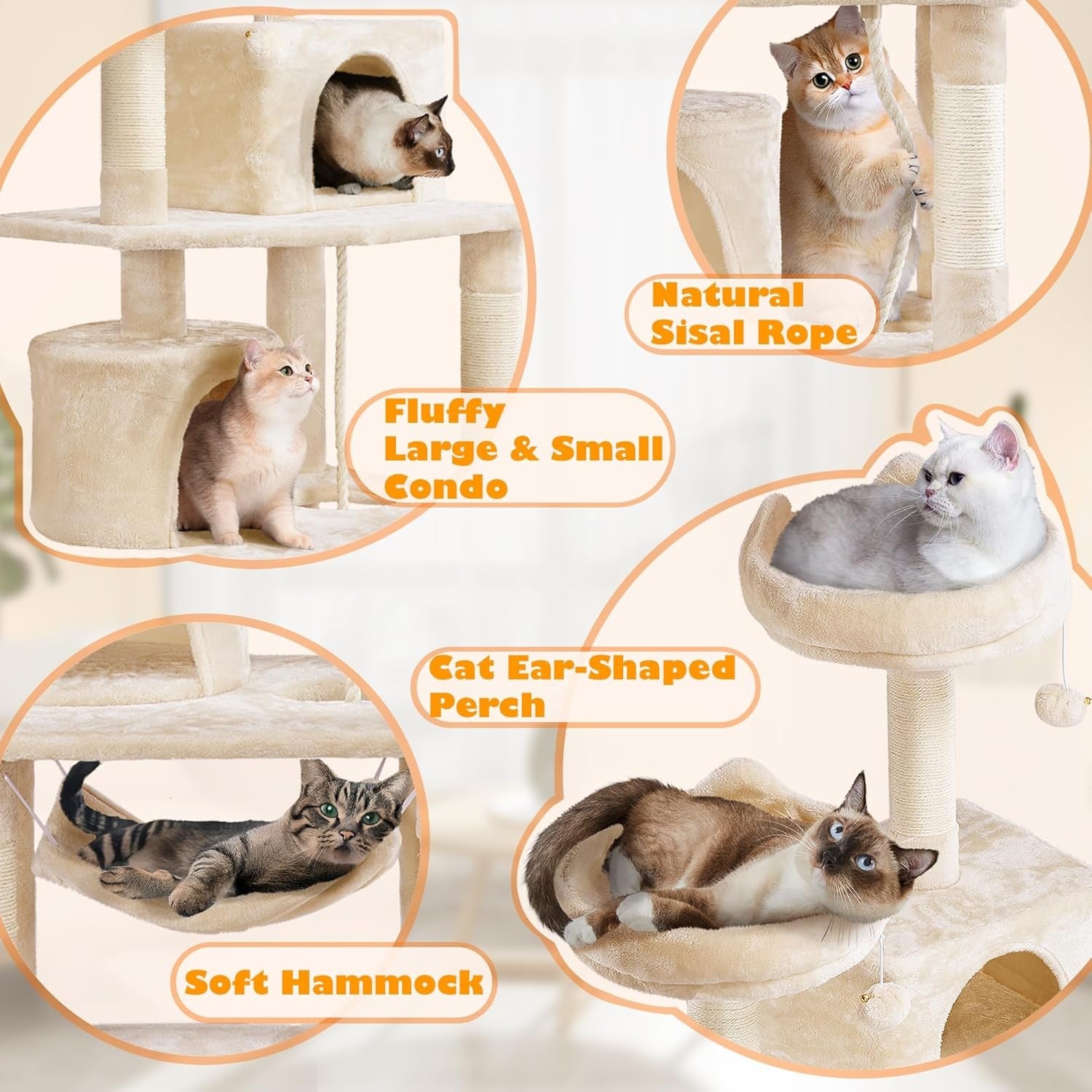 158cm Cat Tree Tower Multi Level Scratching Post Indoor Climber with Condo