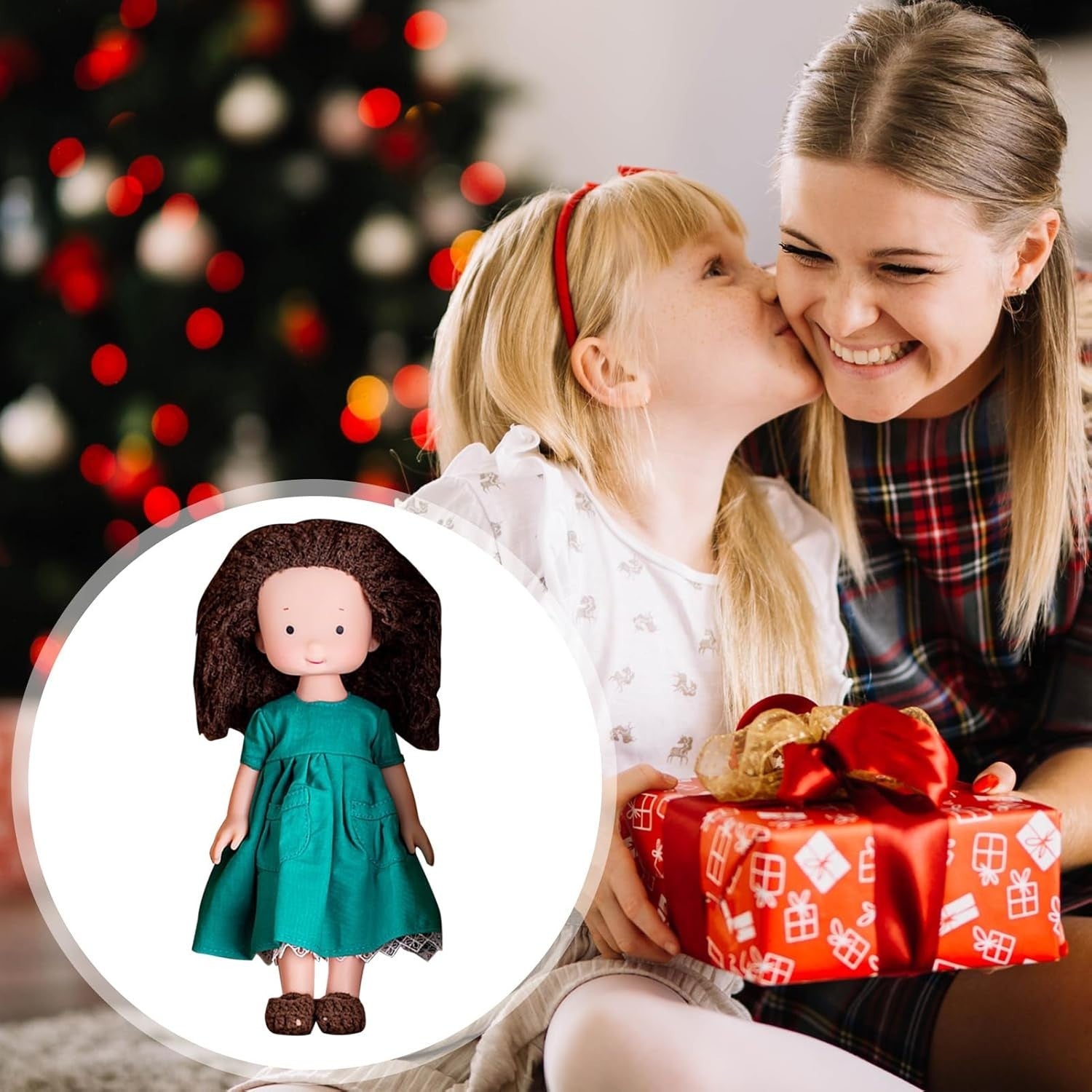 Handmade Knitted Rag Doll Soft Plush Styling Hair Imagination Gift for Girls