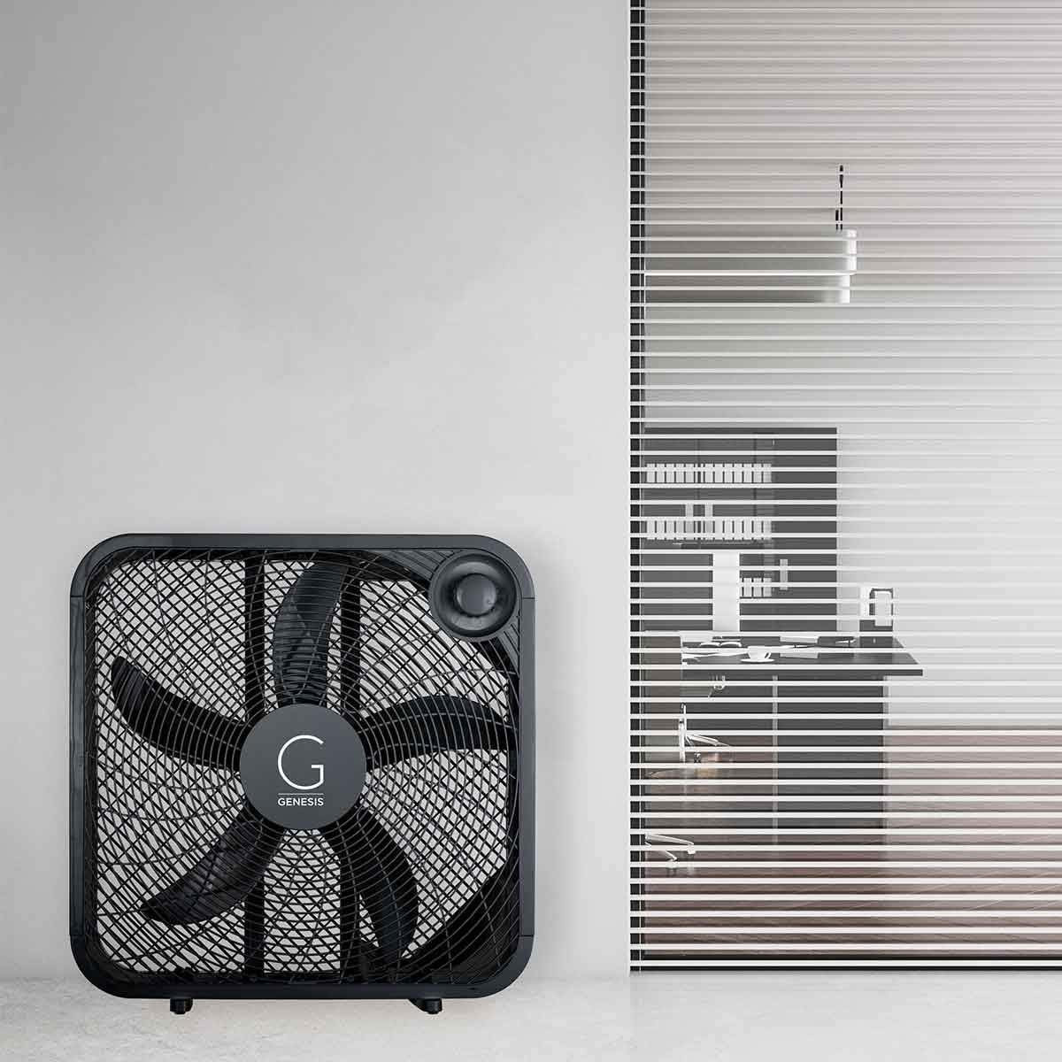 20" Box Fan – High Velocity Floor Cooling Fan 3-Speed Black for Home Office