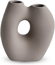 Modern Sand Ceramic Vase Sculptural Organic Shape Neutral Home Decor