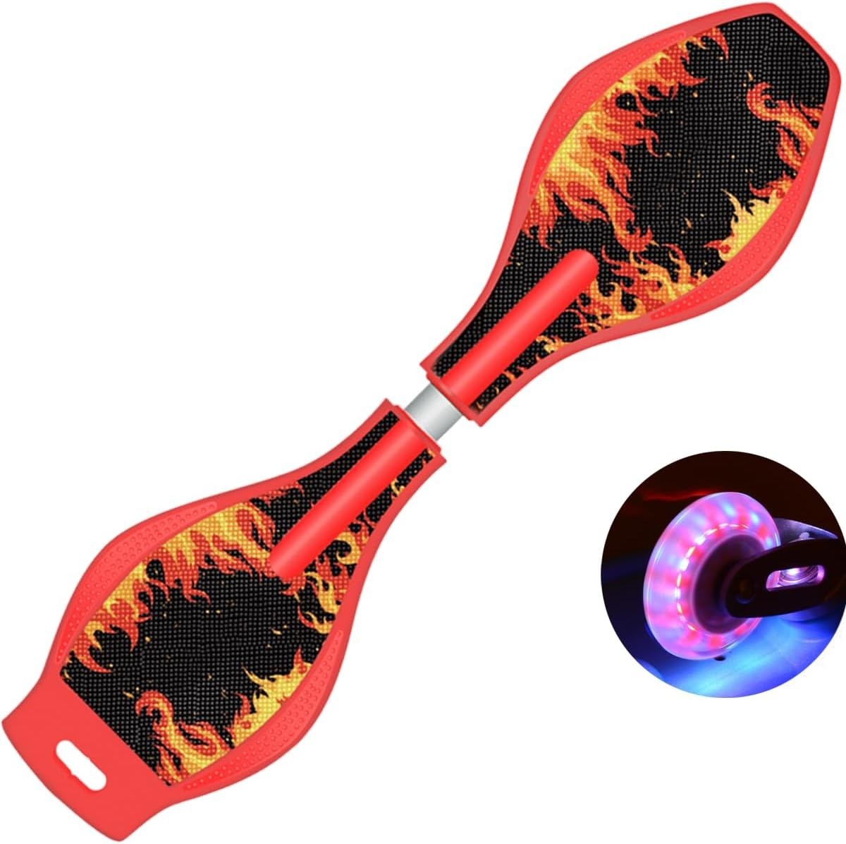 Youth Caster Board Waveboard LED Light Up Longboard Skateboard