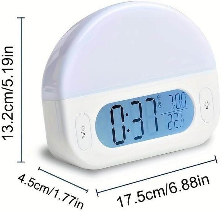 Sunrise Alarm Clock Warm Light Heavy Sleepers LED Night Lamp Temperature