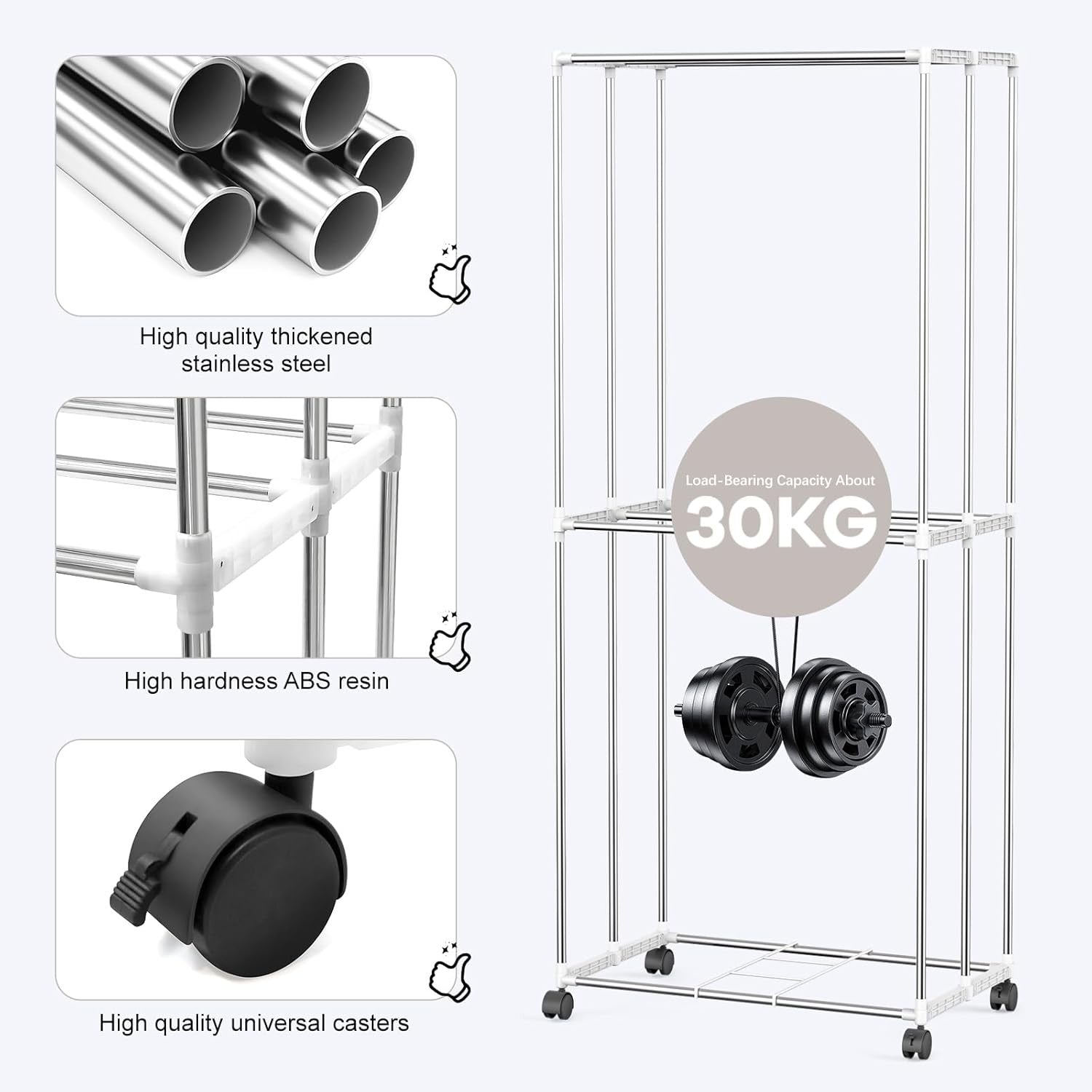 1500W Heated Clothes Airer with Cover & Timer Foldable Indoor Drying Rack