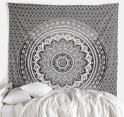Boho Black White Cotton Tapestry 54x84" Wall Art Decor