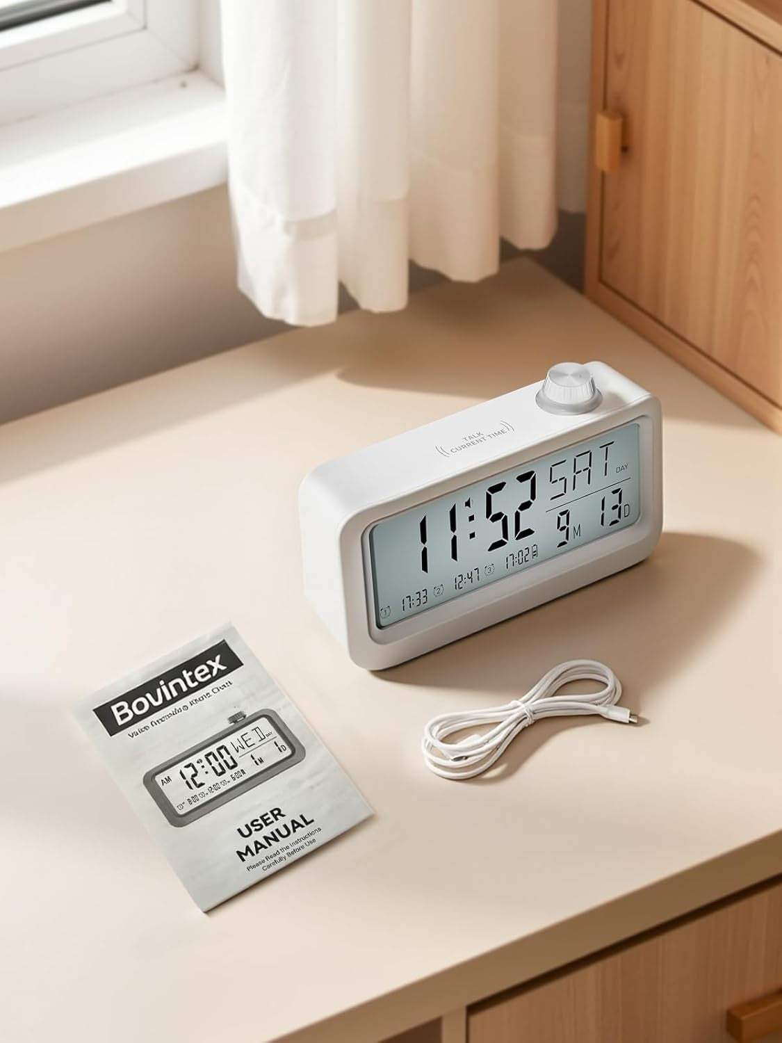 Medication Pill Reminder Alarm Clock Talking Voice Recording Rechargeable