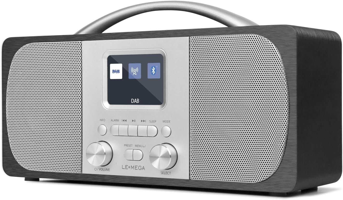 DAB+ FM Digital Radio Alarm Clock Bluetooth Battery