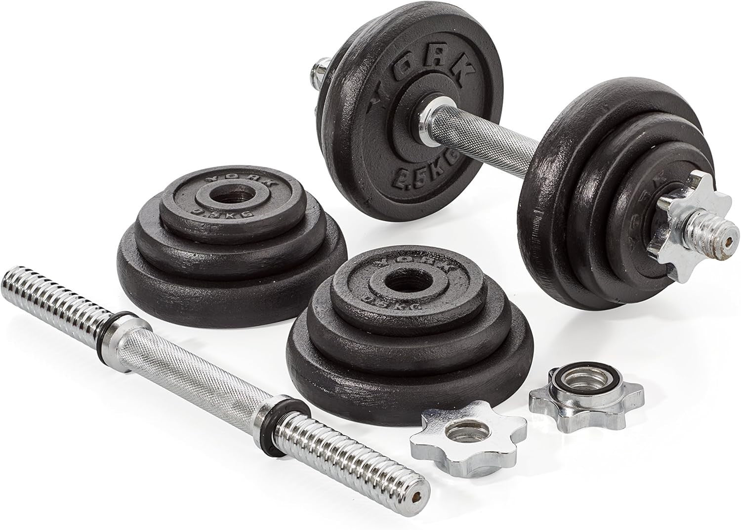 20kg Adjustable Dumbbell Set Spinlock Bars Cast Iron Home Gym Weights
