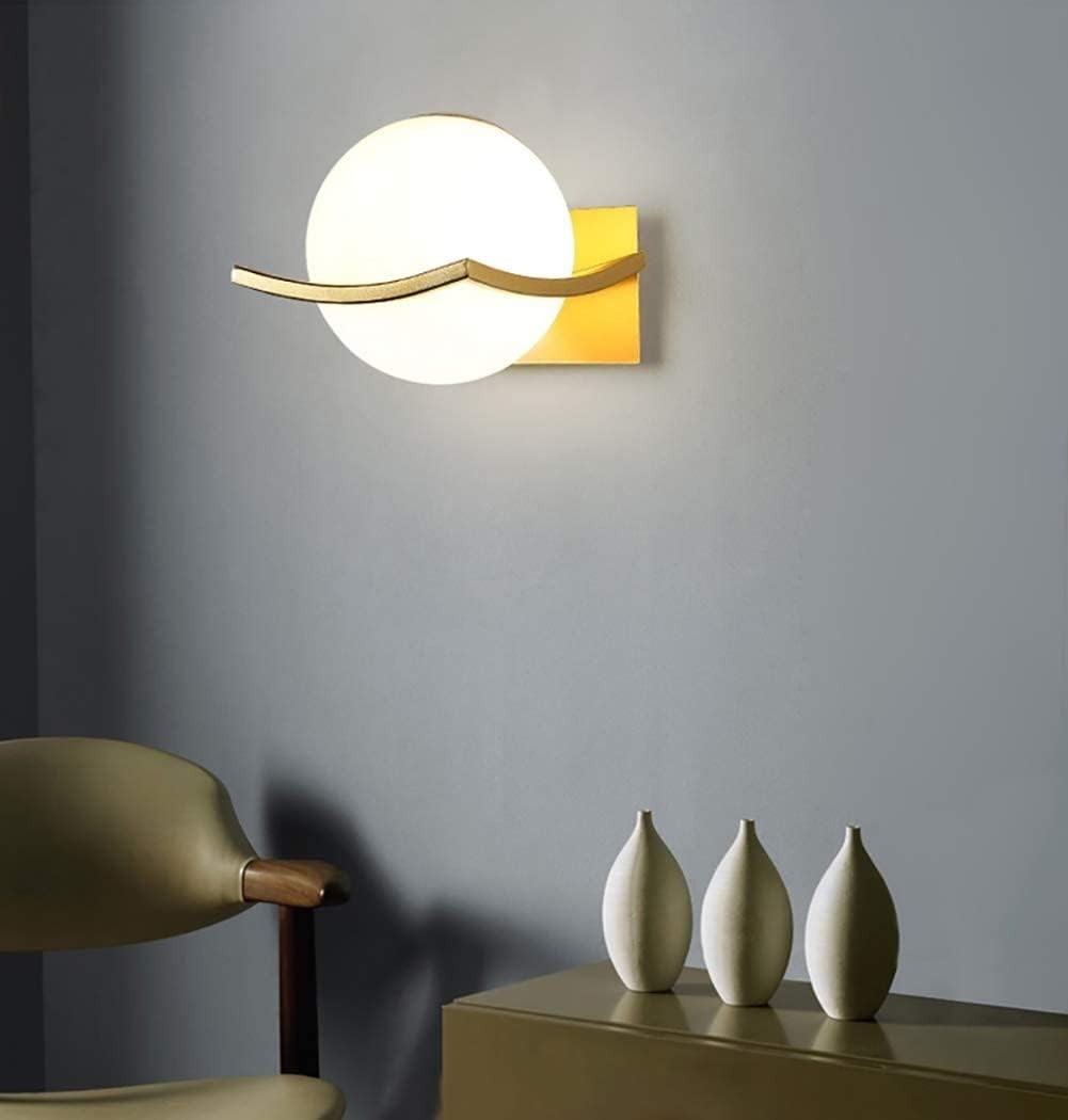 Modern LED Glass Globe Wall Light 16cm Elegant Indoor Sconce