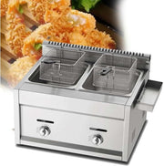 Commercial LPG Gas Deep Fryer Double Tank 18L Stainless Steel