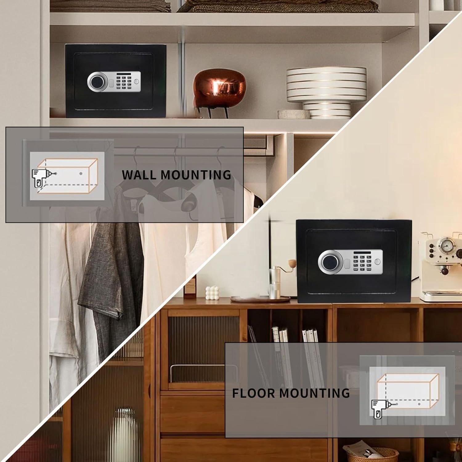 17L Fireproof Digital Safe Box Alarm Sensor Light Cash Security Safe
