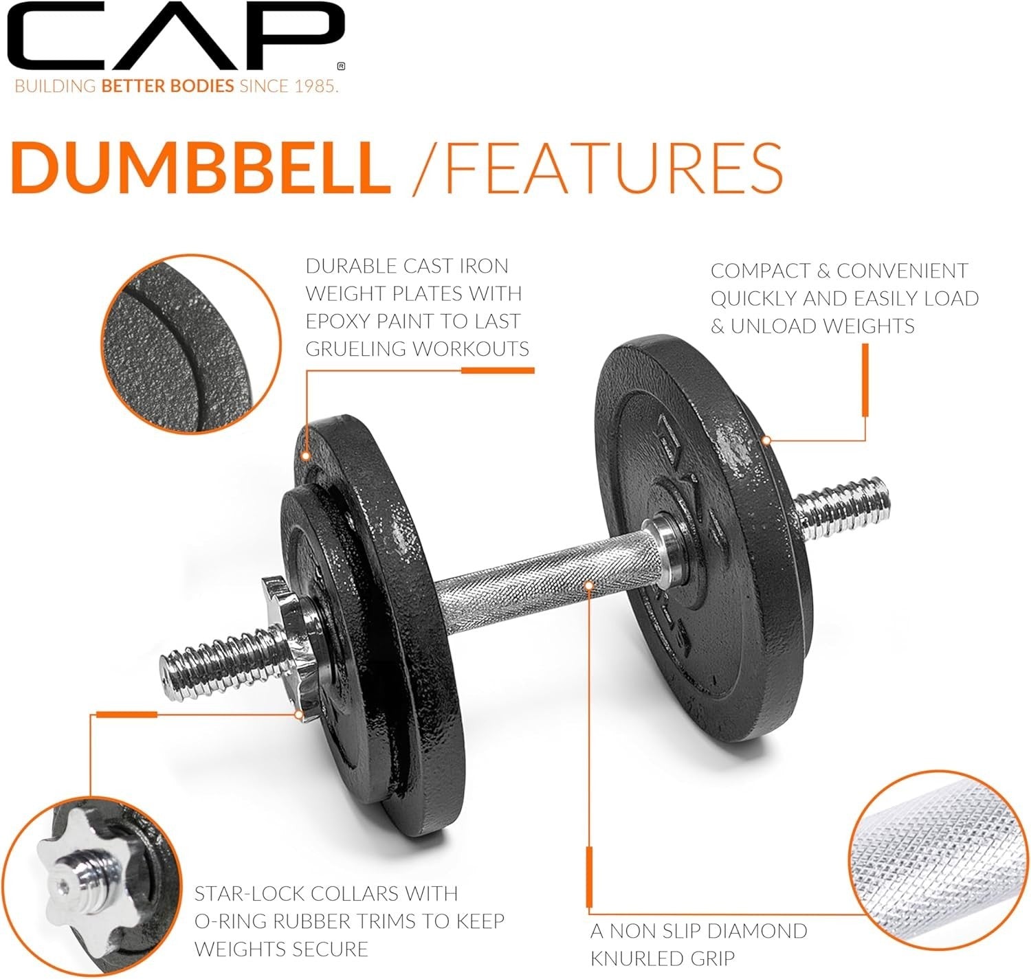 50LB Adjustable Dumbbells Pair Cast Iron Star Lock Home Gym Weights
