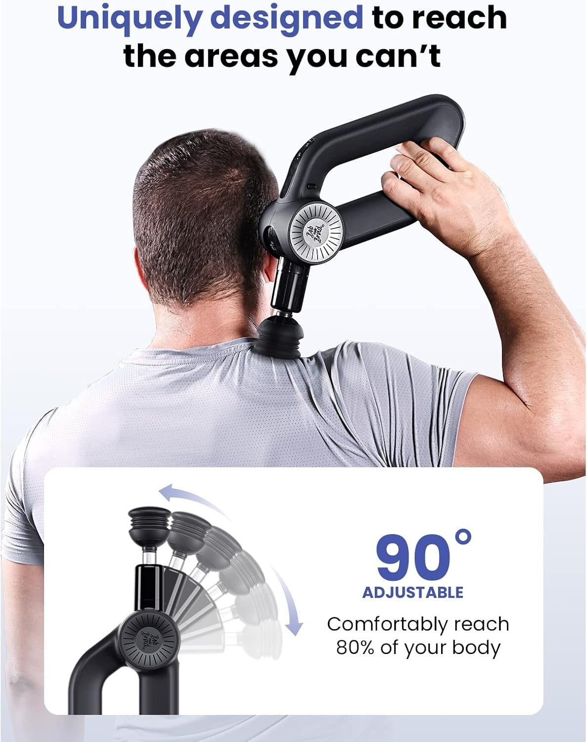 Heated Deep Tissue Massage Gun 16mm Percussion Muscle Therapy OLED 8 Heads