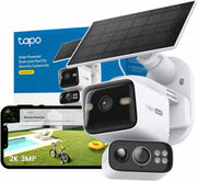 2K Dual Lens Solar Security Camera Outdoor Wireless PTZ AI Detection