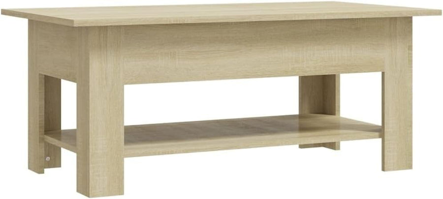 Modern Sonoma Oak Coffee Table with Storage Shelf – Stylish & Functional