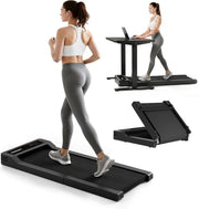 Under Desk Folding Treadmill 4-in-1 Portable LED Display Home Office Gym