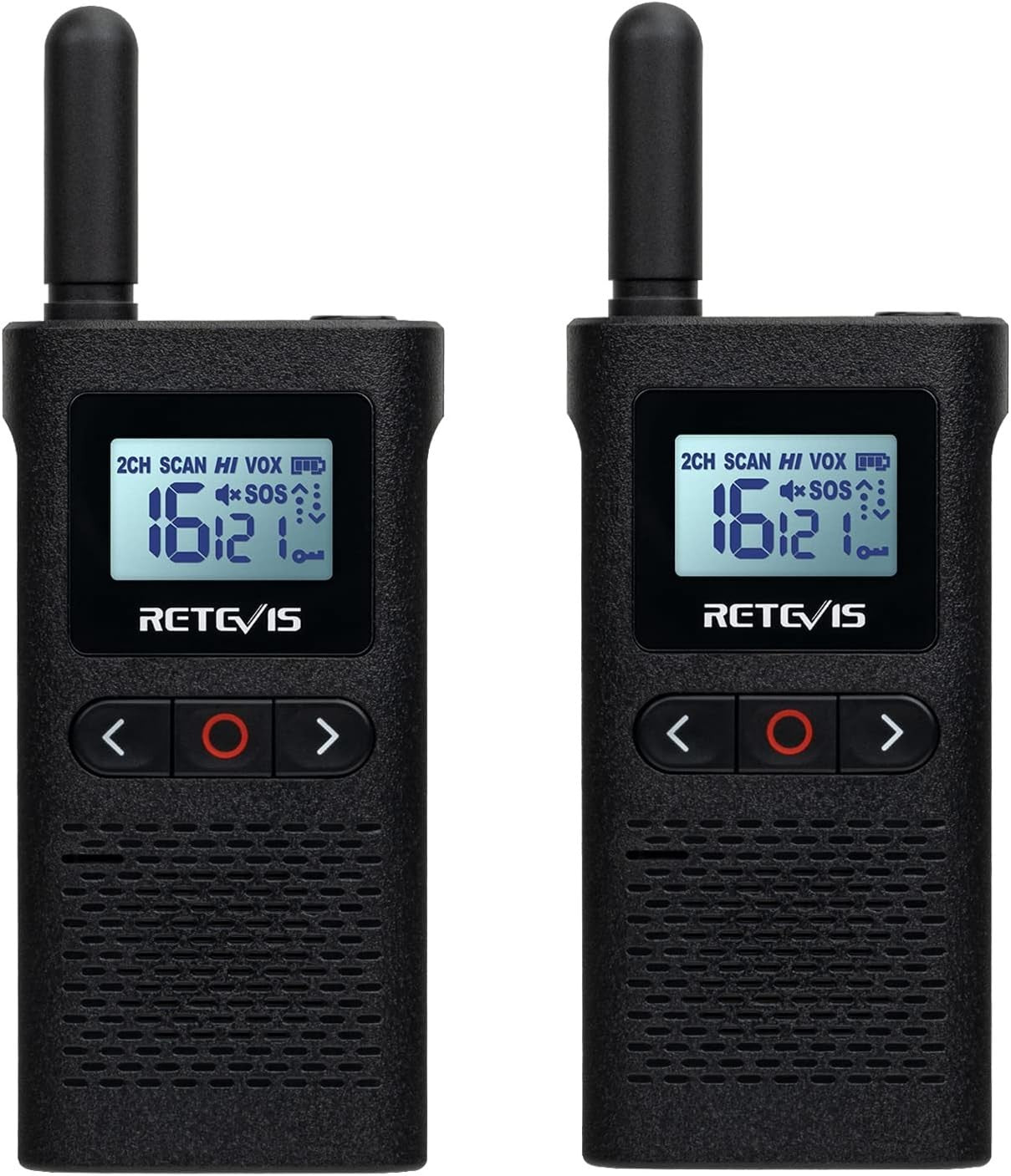 PMR446 Walkie Talkies Rechargeable VOX LCD Display Long Range 2 Pack