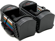 Compact Adjustable Dumbbell Pair 24lb Per Hand Space-Saving Home Gym