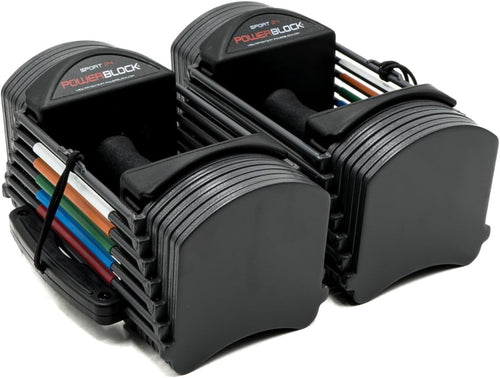 Compact Adjustable Dumbbell Pair 24lb Per Hand Space-Saving Home Gym