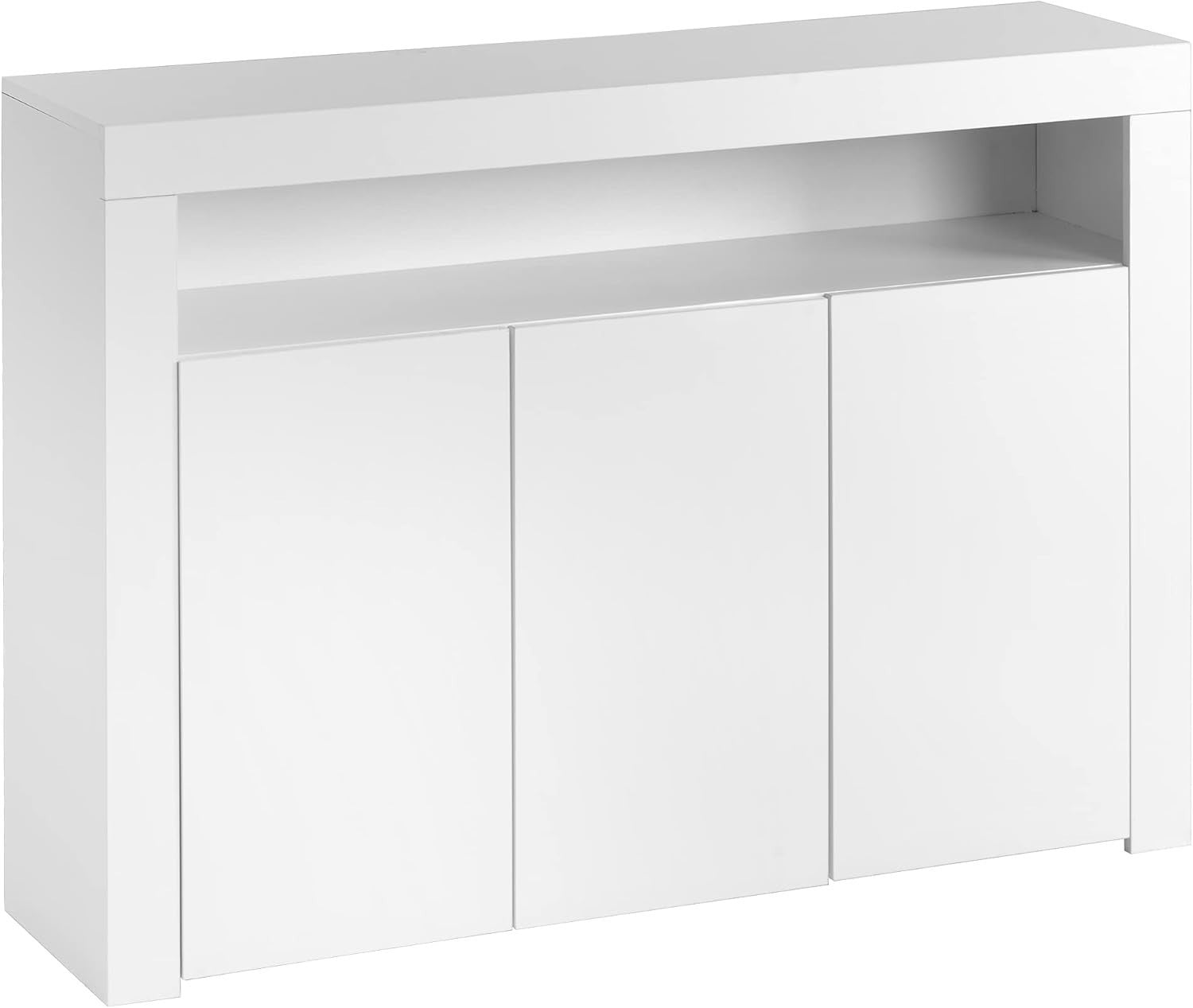 High Gloss LED Sideboard Cabinet 3-Door Storage Buffet Kitchen Dining Room