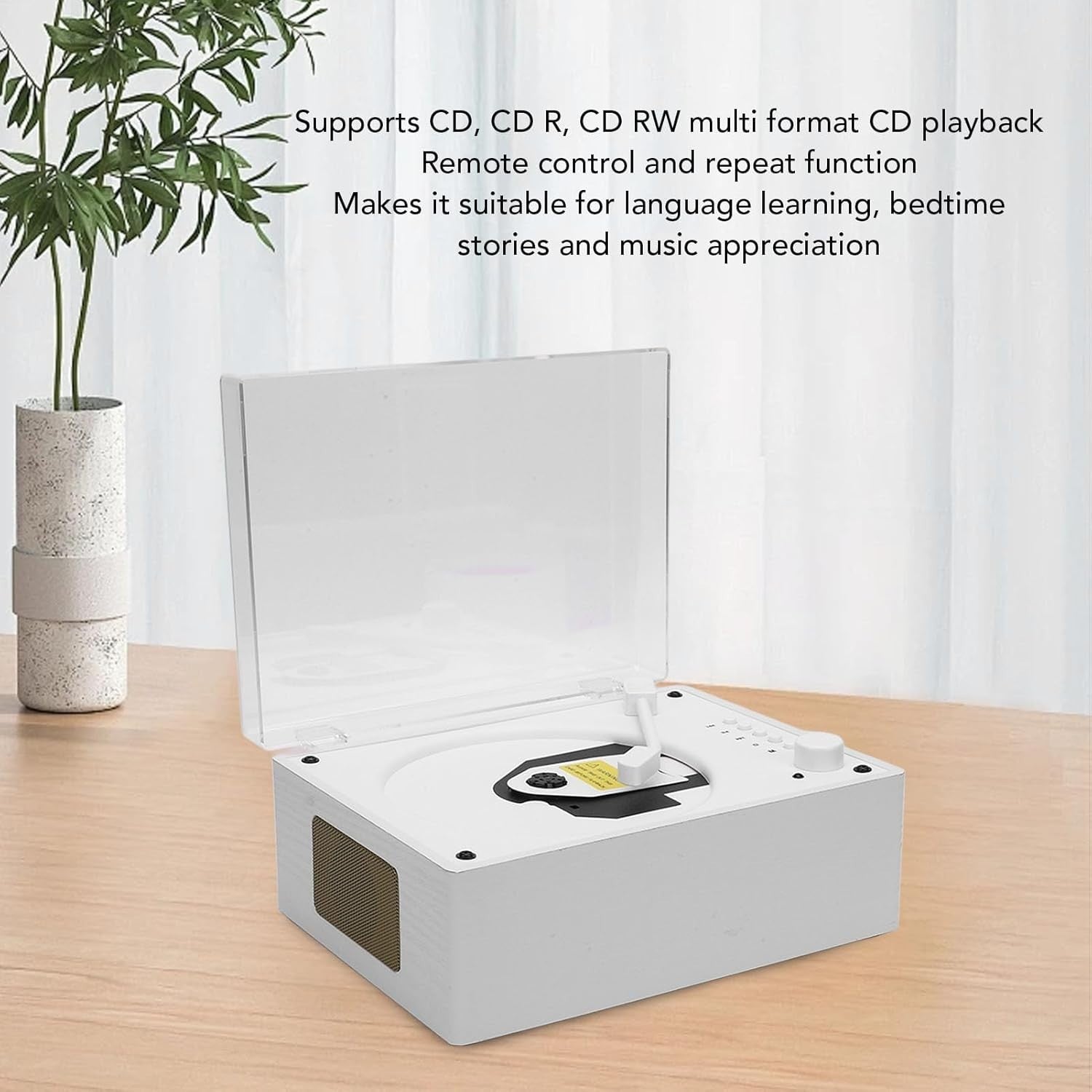 Portable Bluetooth CD Player Speaker Retro Suitcase Remote USB AUX