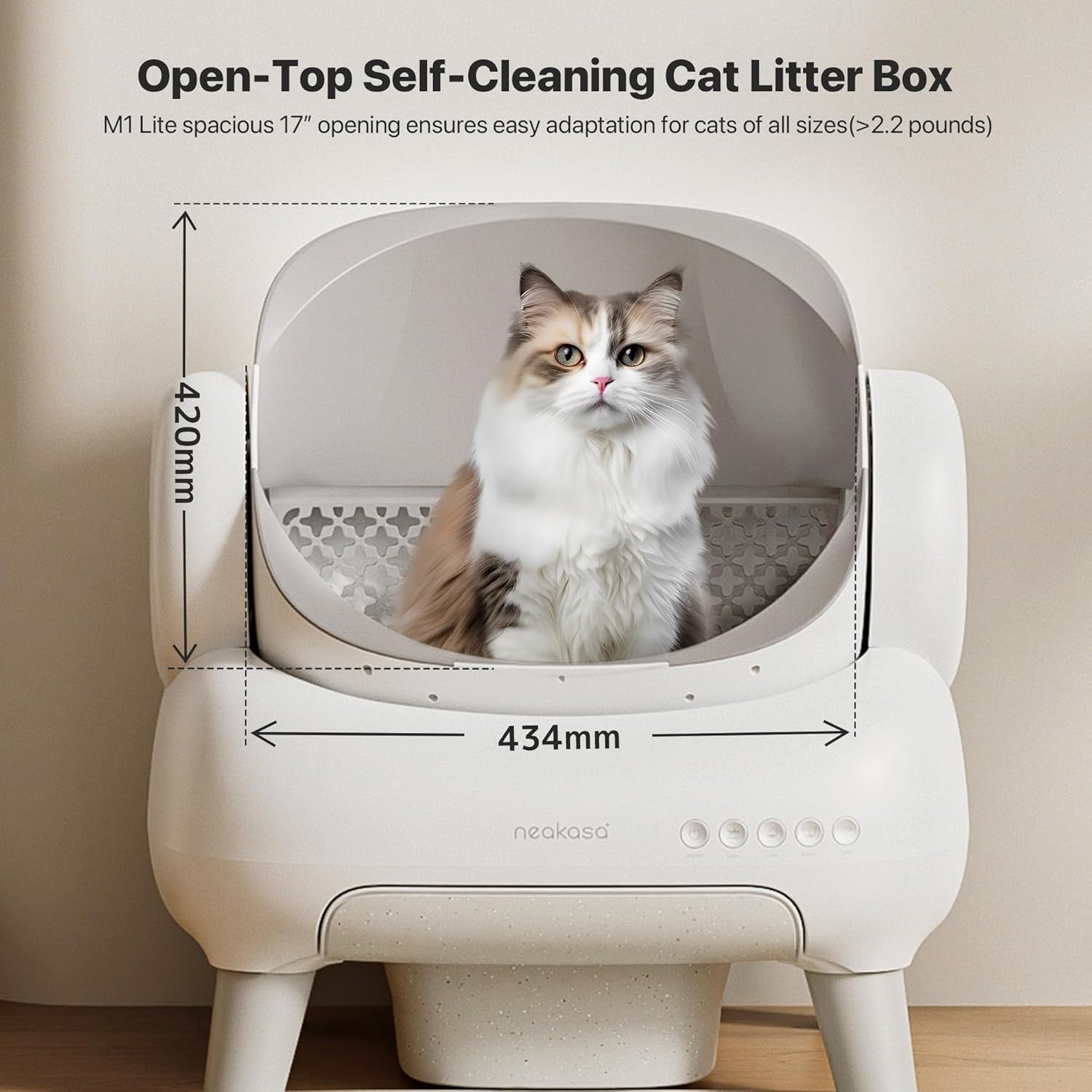 XXL Self Cleaning Cat Litter Box App Control Open Top Odor Free