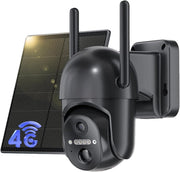4G LTE Solar Security Camera Outdoor PTZ 2K HD CCTV No WiFi