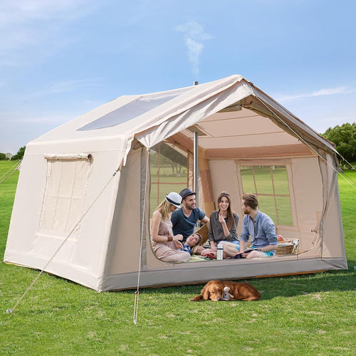 6 Person Inflatable Camping Tent Waterproof Oxford Air Beam Family
