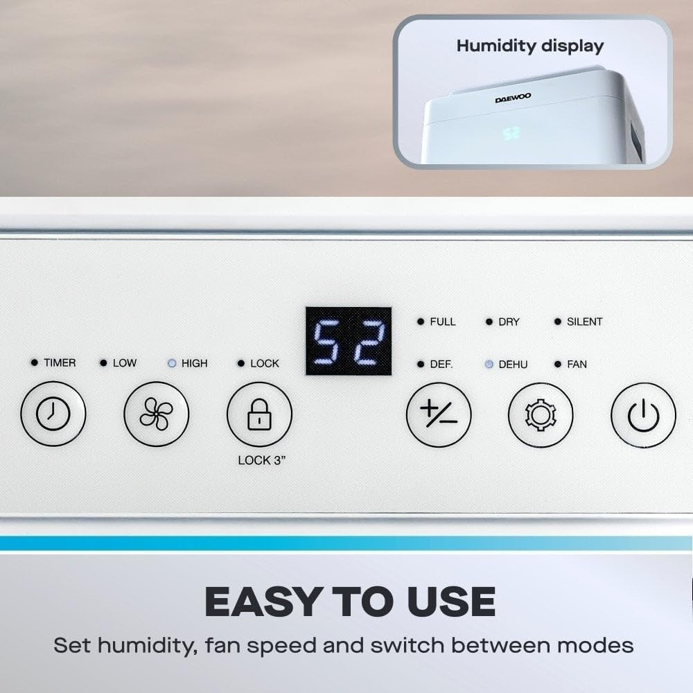 16L Dehumidifier Air Purifier Quiet Laundry Mode LED Timer