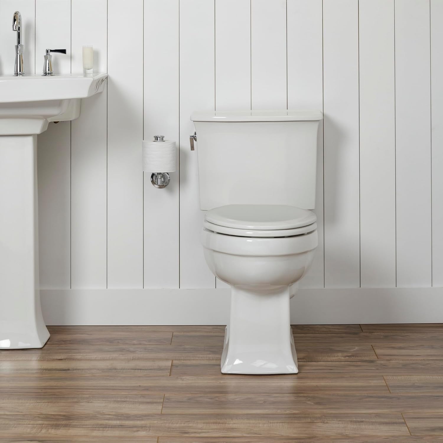 Mayfair Molded Wood Toilet Seat Pink Round Fastening Easy Clean