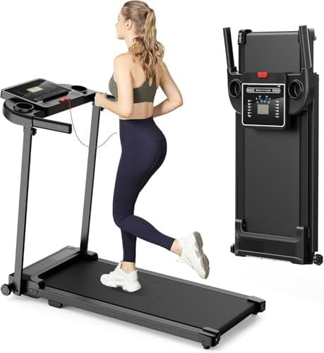 Foldable Under-Desk Walking Pad Treadmill 10km/h, 2.0HP, Compact Home Fitness